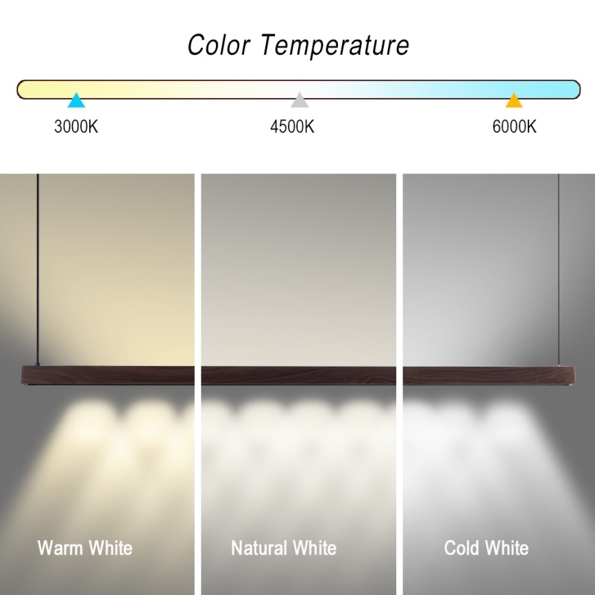 Immax NEO 07301L - dimmējama LED lustra uz troses MADEIRA LED/33W/230V Wi‑Fi Tuya 152 cm, valrieksts + tālvadības pults