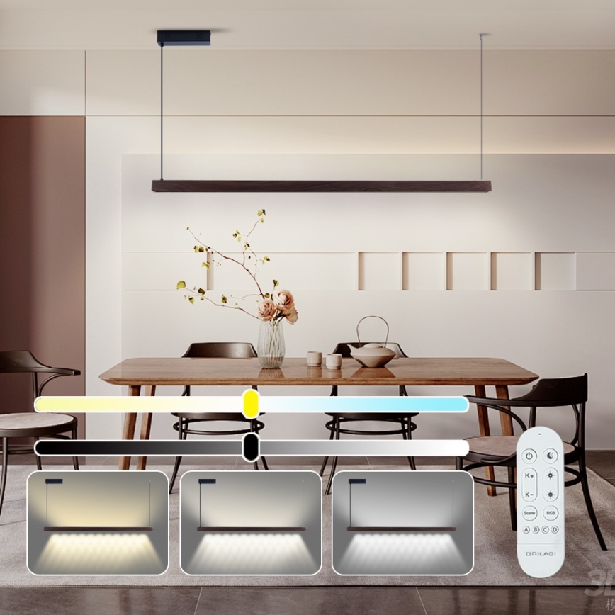 Immax NEO 07302L - LED regulējama lustra uz kabeļa MADEIRA LED/44W/230V Wi‑Fi Tuya 202 cm valrieksts + ar tālvadības pulti