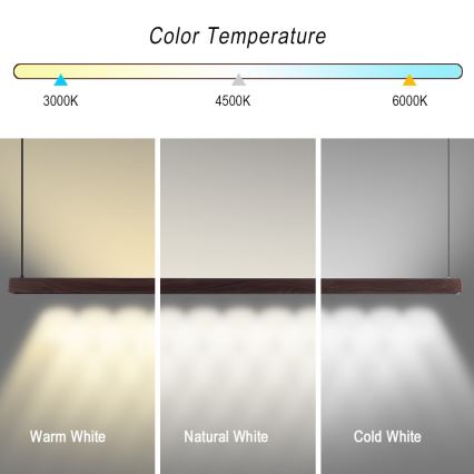 Immax NEO 07302L - LED regulējama lustra uz kabeļa MADEIRA LED/44W/230V Wi‑Fi Tuya 202 cm valrieksts + ar tālvadības pulti