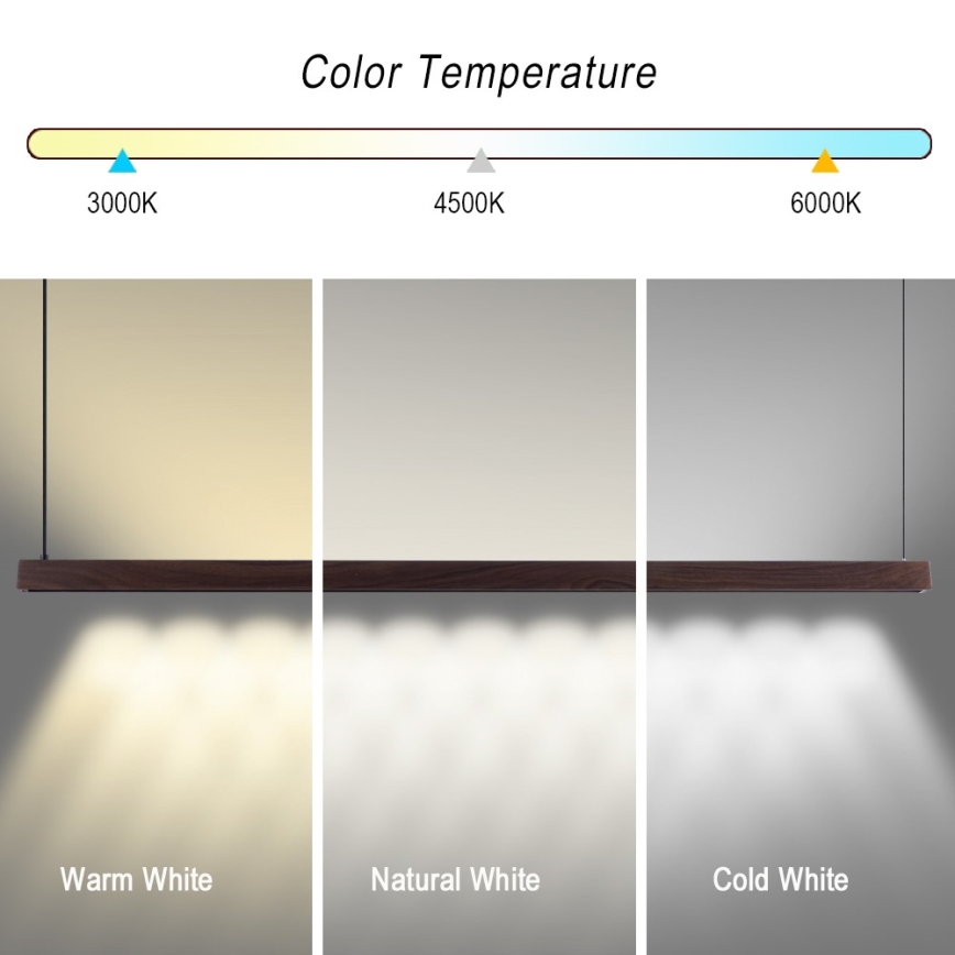 Immax NEO 07302L - LED regulējama lustra uz kabeļa MADEIRA LED/44W/230V Wi‑Fi Tuya 202 cm valrieksts + ar tālvadības pulti