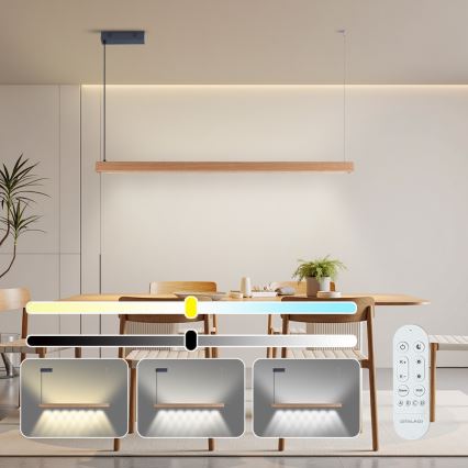 Immax NEO 07303L - LED dimmējama pakaramā lampa uz kabeļa MADEIRA LED/26W/230V Wi-Fi Tuya 122 cm ozols + ar tālvadības pulti