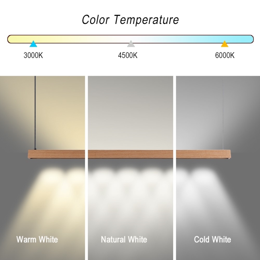 Immax NEO 07303L - LED dimmējama pakaramā lampa uz kabeļa MADEIRA LED/26W/230V Wi-Fi Tuya 122 cm ozols + ar tālvadības pulti
