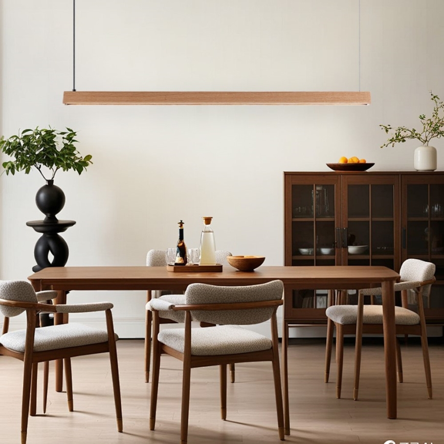 Immax NEO 07303L - LED dimmējama pakaramā lampa uz kabeļa MADEIRA LED/26W/230V Wi-Fi Tuya 122 cm ozols + ar tālvadības pulti