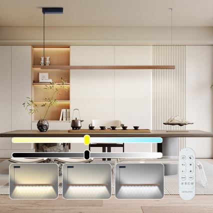 Immax NEO 07305L - LED dimējama lustra uz troses MADEIRA LED/44W/230V Wi-Fi Tuya 202 cm ozols + tālvadība