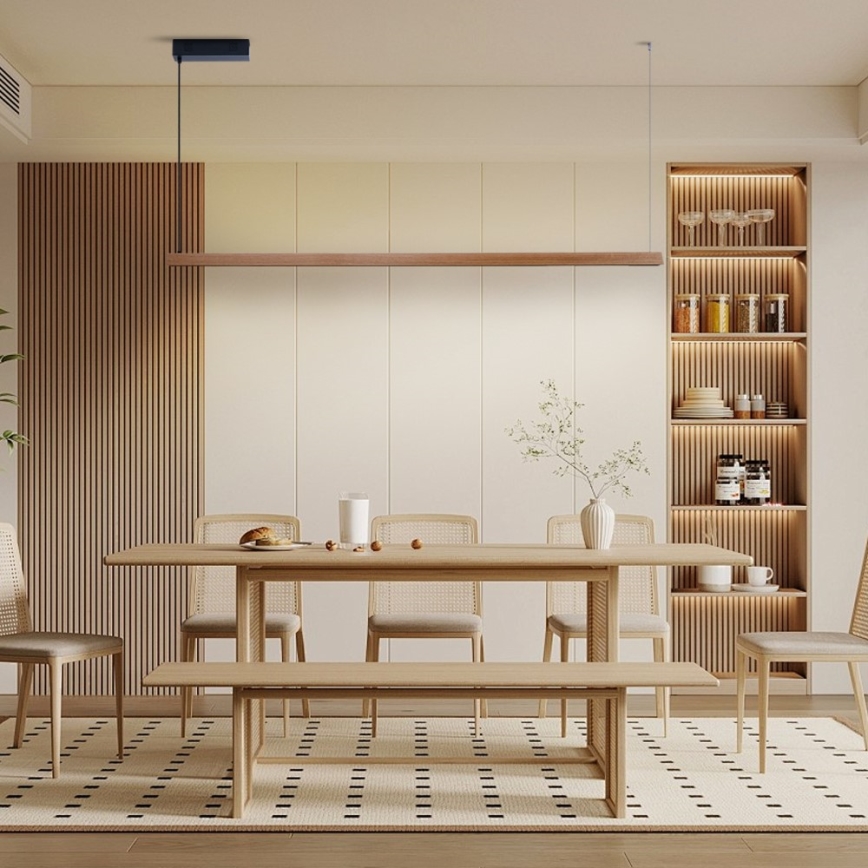 Immax NEO 07305L - LED dimējama lustra uz troses MADEIRA LED/44W/230V Wi-Fi Tuya 202 cm ozols + tālvadība