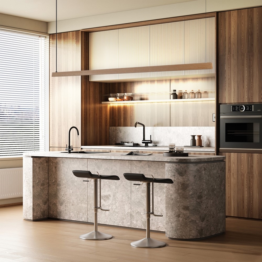 Immax NEO 07305L - LED dimējama lustra uz troses MADEIRA LED/44W/230V Wi-Fi Tuya 202 cm ozols + tālvadība