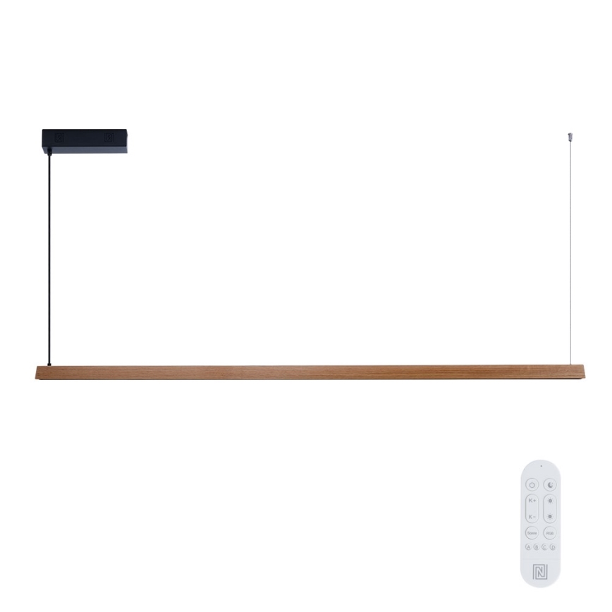 Immax NEO 07305L - LED dimējama lustra uz troses MADEIRA LED/44W/230V Wi-Fi Tuya 202 cm ozols + tālvadība