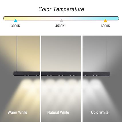 Immax NEO 07306L - regulējama LED karājamā lampa uz kabeļa MADEIRA, LED/26W/230V, Wi-Fi Tuya, 122 cm, melna + tālvadības pults