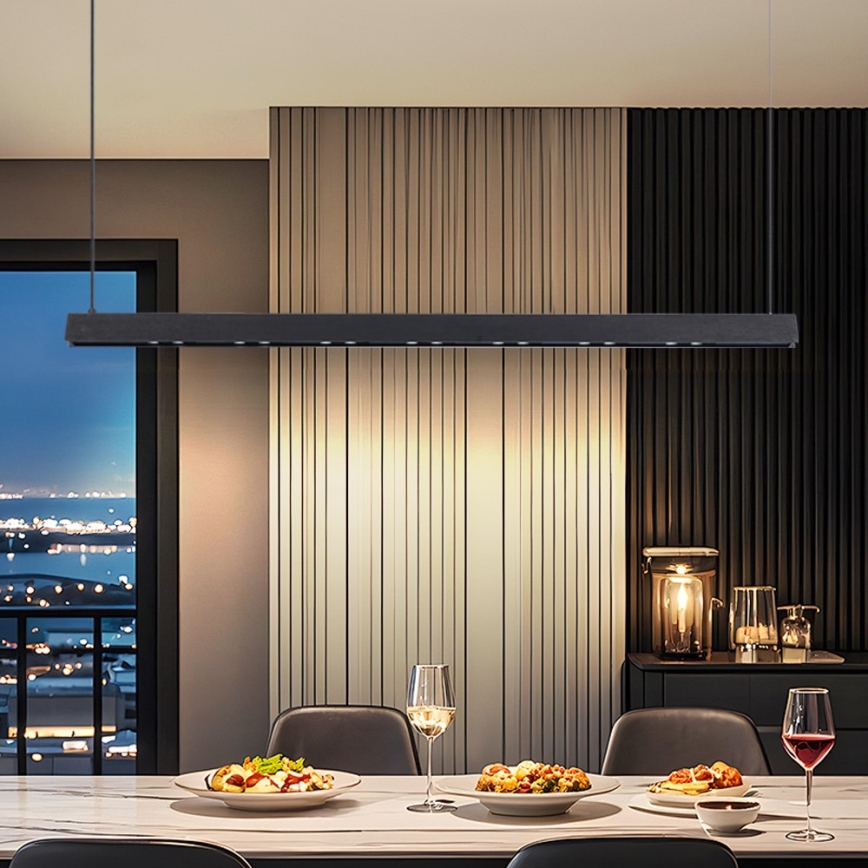 Immax NEO 07306L - regulējama LED karājamā lampa uz kabeļa MADEIRA, LED/26W/230V, Wi-Fi Tuya, 122 cm, melna + tālvadības pults