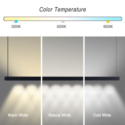 Immax NEO 07307L - regulējama LED piekaramā lampa uz troses MADEIRA LED/33W/230V Wi‑Fi Tuya 152 cm melna + tālvadības pults
