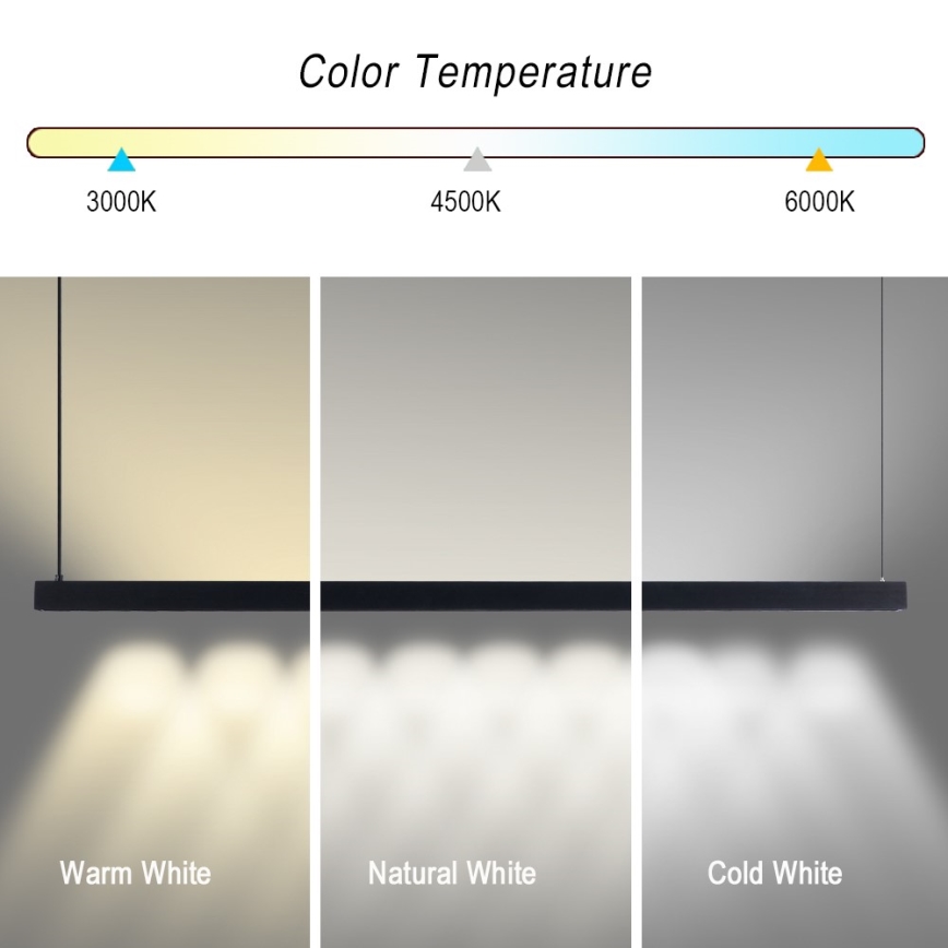 Immax NEO 07307L - regulējama LED piekaramā lampa uz troses MADEIRA LED/33W/230V Wi‑Fi Tuya 152 cm melna + tālvadības pults