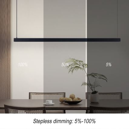 Immax NEO 07307L - regulējama LED piekaramā lampa uz troses MADEIRA LED/33W/230V Wi‑Fi Tuya 152 cm melna + tālvadības pults