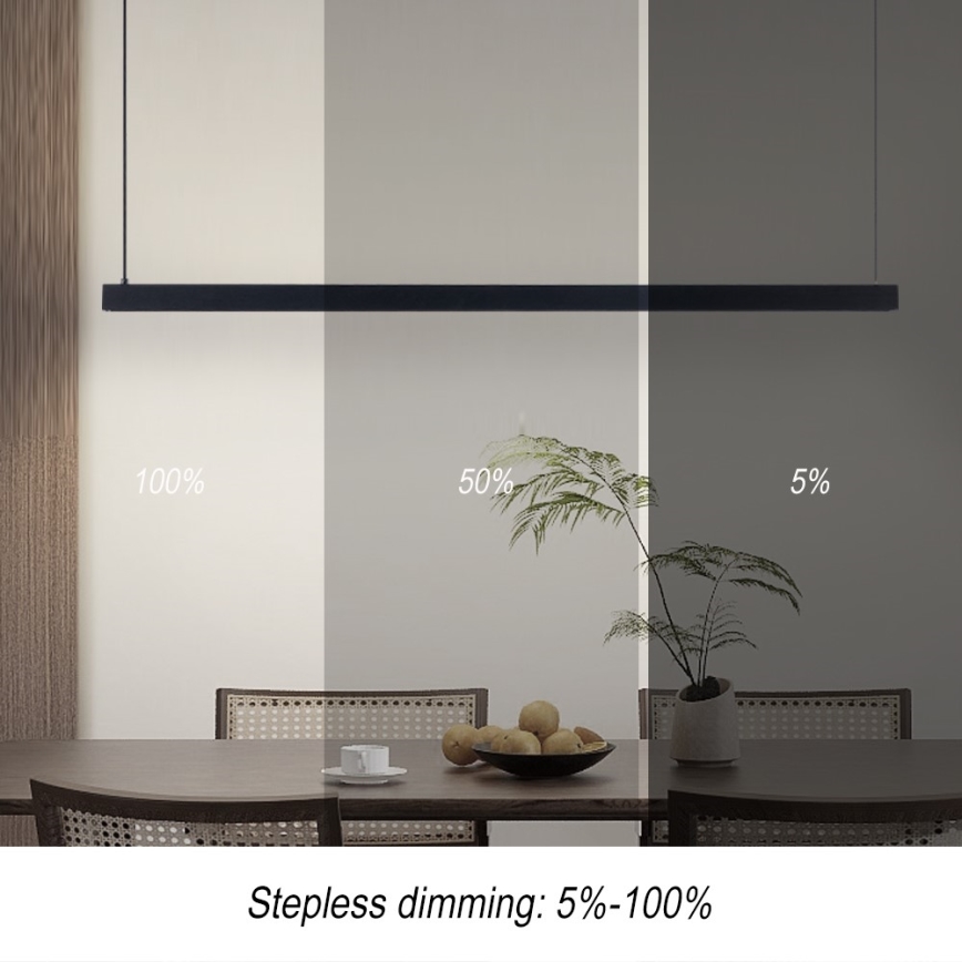 Immax NEO 07307L - regulējama LED piekaramā lampa uz troses MADEIRA LED/33W/230V Wi‑Fi Tuya 152 cm melna + tālvadības pults