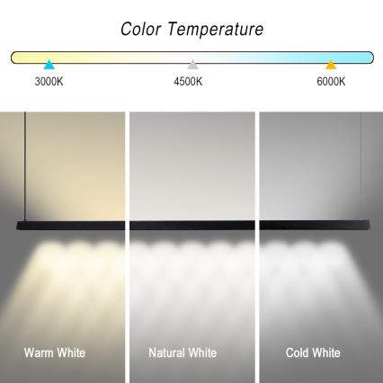 Immax NEO 07308L - LED regulējama lustra uz kabeļa MADEIRA LED/44W/230V Wi-Fi Tuya 202 cm melna + ar tālvadības pulti