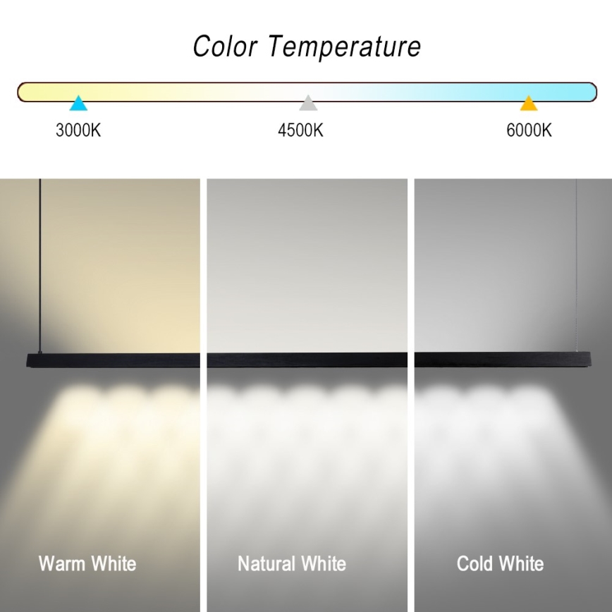Immax NEO 07308L - LED regulējama lustra uz kabeļa MADEIRA LED/44W/230V Wi-Fi Tuya 202 cm melna + ar tālvadības pulti