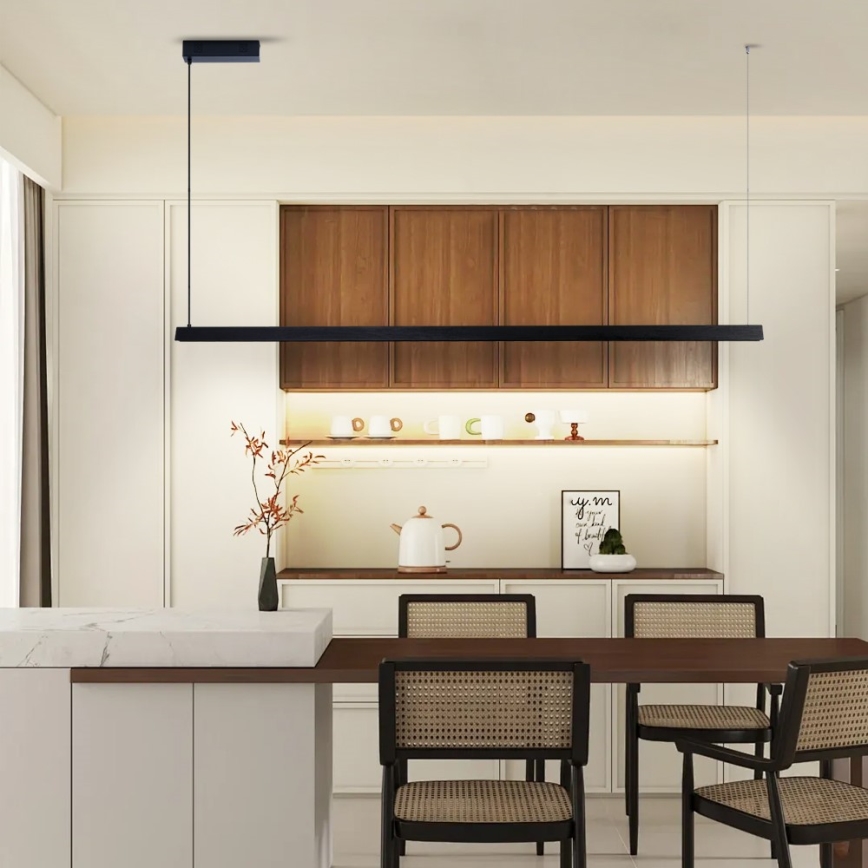 Immax NEO 07308L - LED regulējama lustra uz kabeļa MADEIRA LED/44W/230V Wi-Fi Tuya 202 cm melna + ar tālvadības pulti