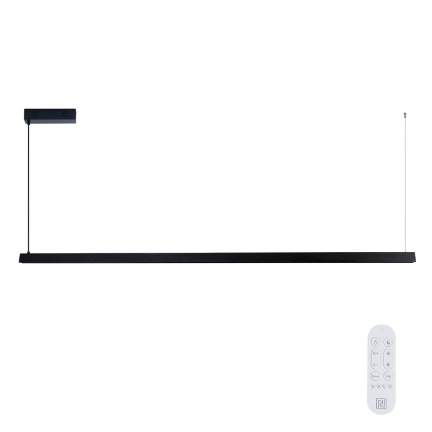 Immax NEO 07308L - LED regulējama lustra uz kabeļa MADEIRA LED/44W/230V Wi-Fi Tuya 202 cm melna + ar tālvadības pulti