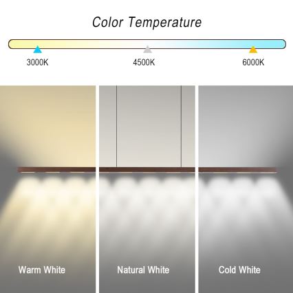 Immax NEO 07309L - LED lustra ar regulējamu spilgtumu uz troses ar sensoru MADEIRA LED/37W/230V 157 cm valrieksts