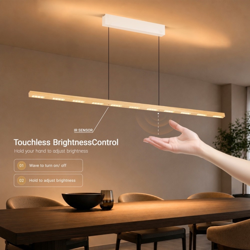 Immax NEO 07310L - MADEIRA LED dimējama lustra uz troses ar sensoru LED/37W/230V 157 cm, no oses