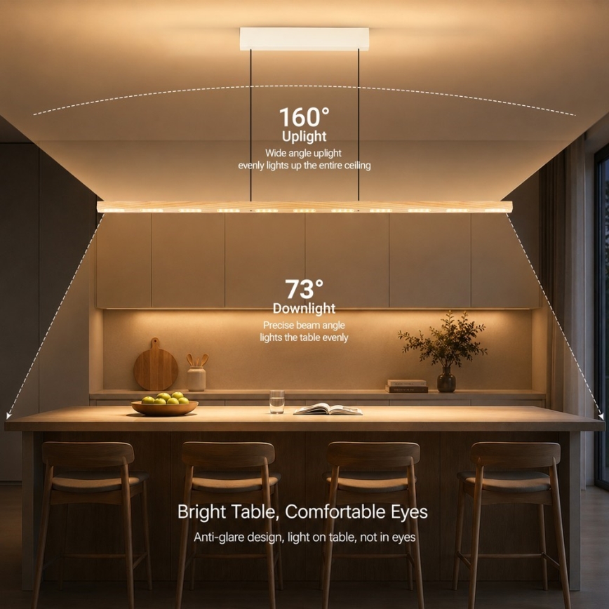 Immax NEO 07310L - MADEIRA LED dimējama lustra uz troses ar sensoru LED/37W/230V 157 cm, no oses