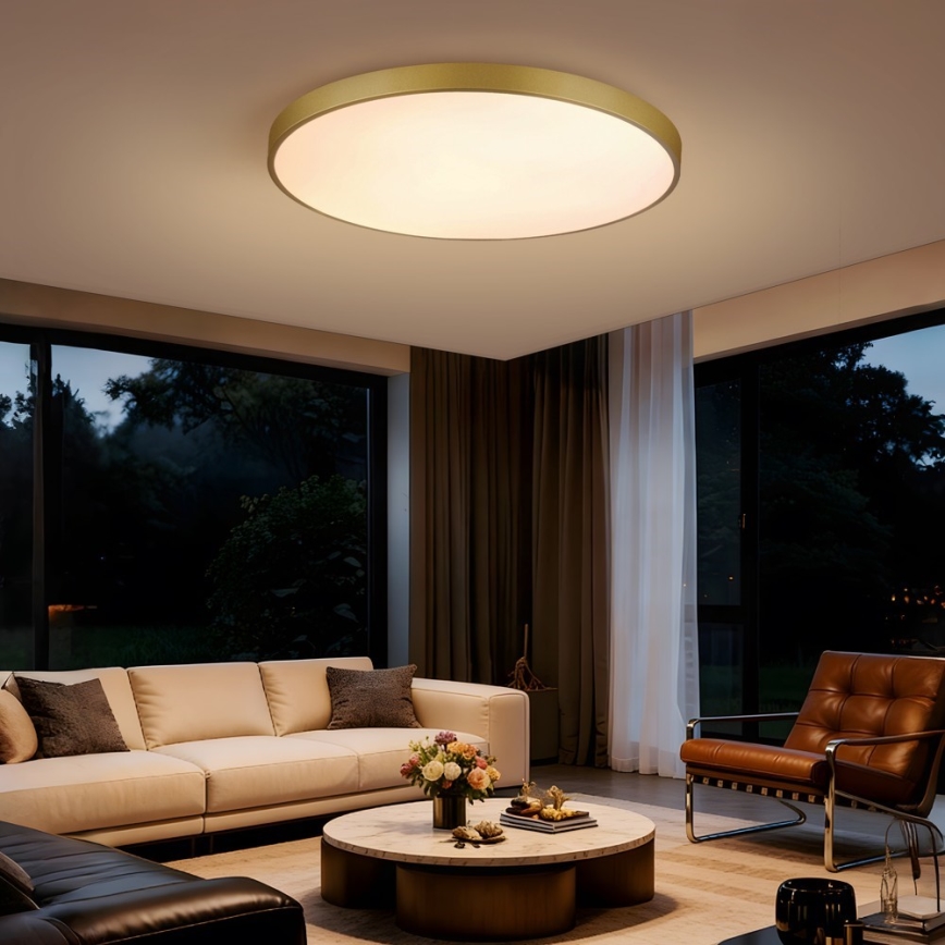 Immax NEO 07311L - SEMPLICI LED dimējams griestu gaismeklis LED/96W/230V diam. 80 cm Wi‑Fi Tuya, zelta + tālvadības pults