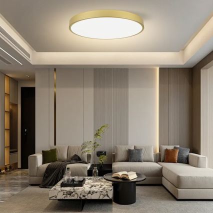 Immax NEO 07311L - SEMPLICI LED dimējams griestu gaismeklis LED/96W/230V diam. 80 cm Wi‑Fi Tuya, zelta + tālvadības pults
