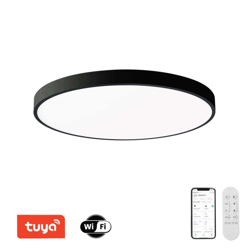 Immax NEO 07314L - LED regulējama griestu lampa SEMPLICI LED/128W/230V Ø 100 cm, Wi‑Fi Tuya, melna + tālvadības pults