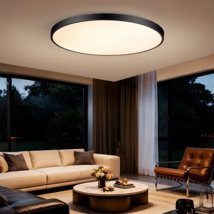 Immax NEO 07314L - LED regulējama griestu lampa SEMPLICI LED/128W/230V Ø 100 cm, Wi‑Fi Tuya, melna + tālvadības pults