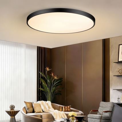 Immax NEO 07314L - LED regulējama griestu lampa SEMPLICI LED/128W/230V Ø 100 cm, Wi‑Fi Tuya, melna + tālvadības pults