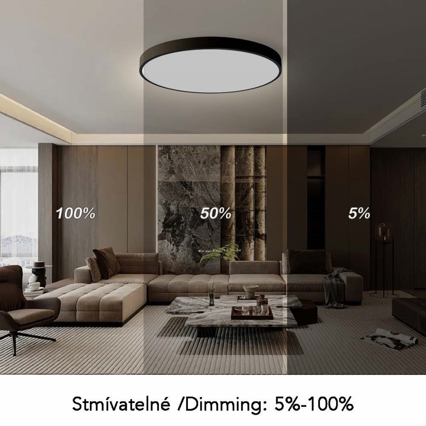 Immax NEO 07314L - LED regulējama griestu lampa SEMPLICI LED/128W/230V Ø 100 cm, Wi‑Fi Tuya, melna + tālvadības pults