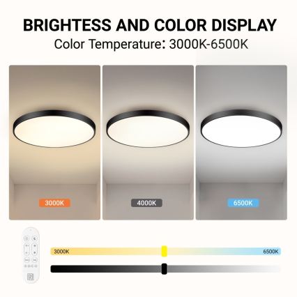 Immax NEO 07314L - LED regulējama griestu lampa SEMPLICI LED/128W/230V Ø 100 cm, Wi‑Fi Tuya, melna + tālvadības pults