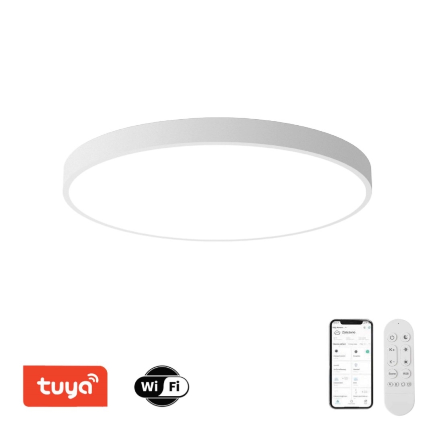 Immax NEO 07315L - Dimējama LED griestu lampa SEMPLICI LED/96W/230V Ø 80 cm Wi-Fi Tuya balta + tālvadības pults