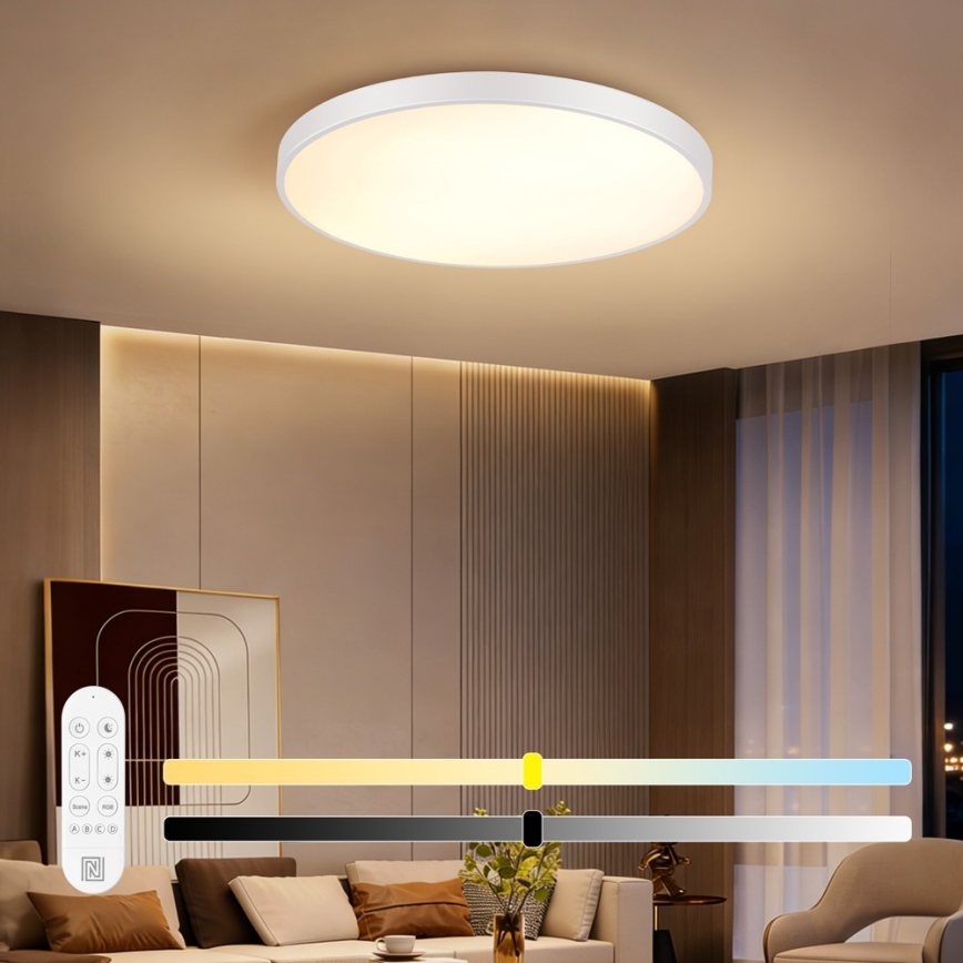 Immax NEO 07315L - Dimējama LED griestu lampa SEMPLICI LED/96W/230V Ø 80 cm Wi-Fi Tuya balta + tālvadības pults