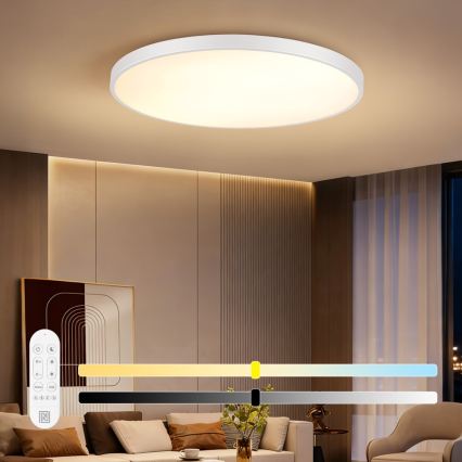 Immax NEO 07316L - LED dimējama griestu lampa SEMPLICI LED/128W/230V Ø 100 cm Wi-Fi Tuya balta + ar tālvadības pulti
