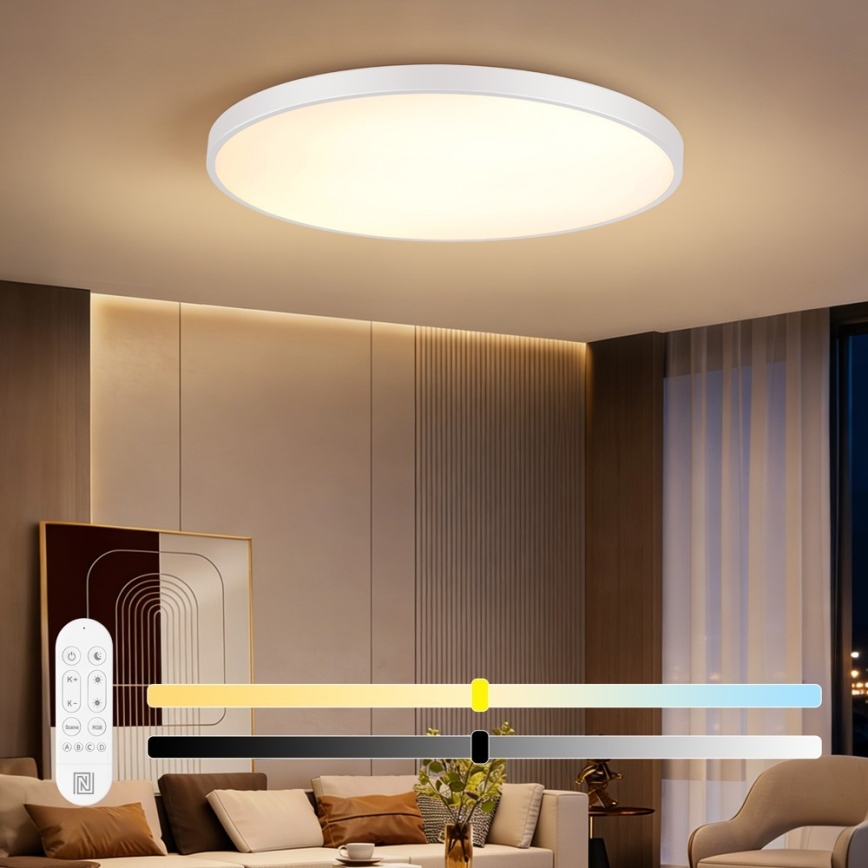 Immax NEO 07316L - LED dimējama griestu lampa SEMPLICI LED/128W/230V Ø 100 cm Wi-Fi Tuya balta + ar tālvadības pulti