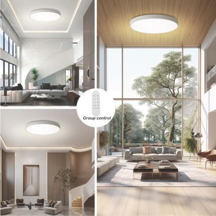 Immax NEO 07316L - LED dimējama griestu lampa SEMPLICI LED/128W/230V Ø 100 cm Wi-Fi Tuya balta + ar tālvadības pulti