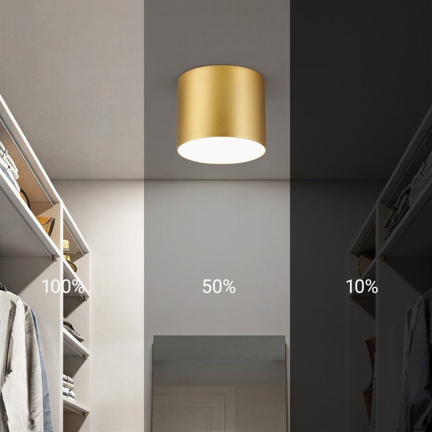 Immax NEO 07317L - LED griestu gaismeklis ar regulējamu spilgtumu RONDATE LED/18W/230V Ø 11,5 cm Wi‑Fi Tuya, zelta