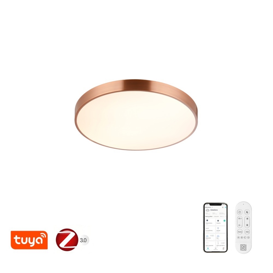 Immax NEO 07321L - Aptumšojama LED griestu lampa NEO LITE SEMPLICI LED/36W/230V Ø 40 cm Tuya rožu zelts + ar tālvadības pulti