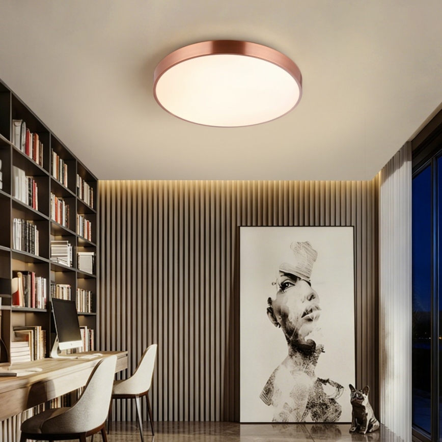Immax NEO 07321L - Aptumšojama LED griestu lampa NEO LITE SEMPLICI LED/36W/230V Ø 40 cm Tuya rožu zelts + ar tālvadības pulti