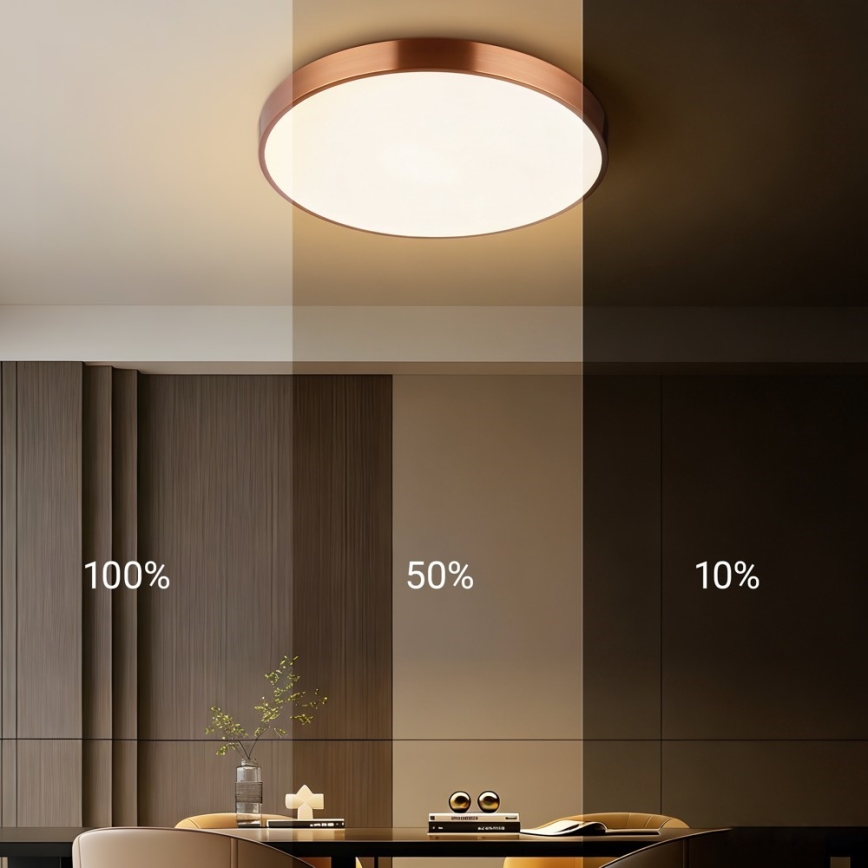Immax NEO 07321L - Aptumšojama LED griestu lampa NEO LITE SEMPLICI LED/36W/230V Ø 40 cm Tuya rožu zelts + ar tālvadības pulti