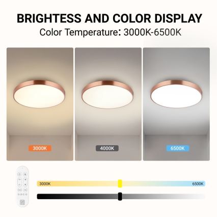 Immax NEO 07322L - regulējams LED griestu gaismeklis NEO LITE SEMPLICI LED/60W/230V diametrs 60 cm vara krāsā + tālvadības pults