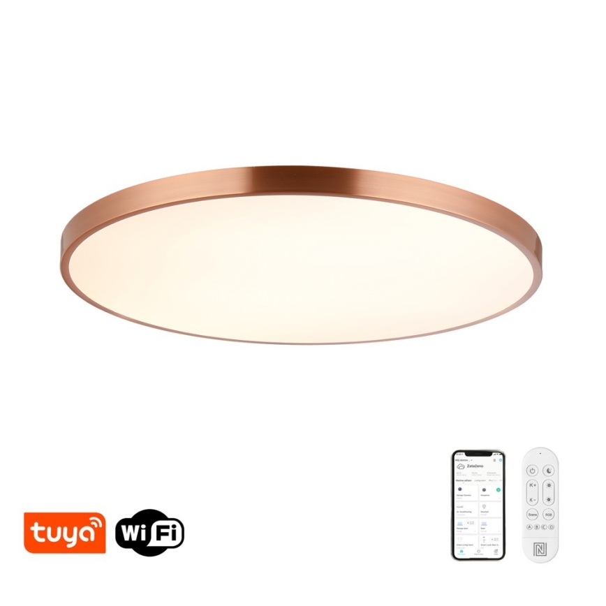 Immax NEO 07324L - LED regulējams griestu gaismeklis SEMPLICI LED/128W/230V Ø 100 cm, Wi‑Fi (Tuya), zelta krāsa + tālvadība
