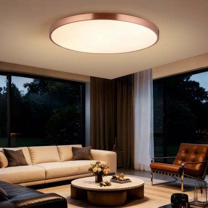 Immax NEO 07324L - LED regulējams griestu gaismeklis SEMPLICI LED/128W/230V Ø 100 cm, Wi‑Fi (Tuya), zelta krāsa + tālvadība