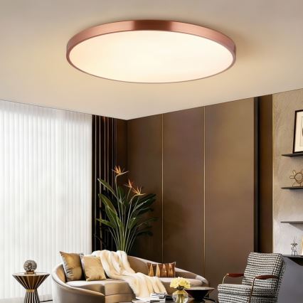 Immax NEO 07324L - LED regulējams griestu gaismeklis SEMPLICI LED/128W/230V Ø 100 cm, Wi‑Fi (Tuya), zelta krāsa + tālvadība