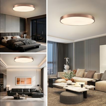 Immax NEO 07324L - LED regulējams griestu gaismeklis SEMPLICI LED/128W/230V Ø 100 cm, Wi‑Fi (Tuya), zelta krāsa + tālvadība