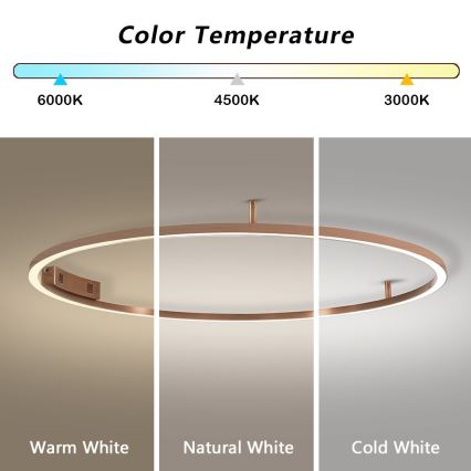 Immax NEO 07325-120C - LED griestu gaismeklis FINO ar regulējamu spilgtumu LED/72W/230V 120 cm Tuya rožu zelta krāsā + tālvadības pults