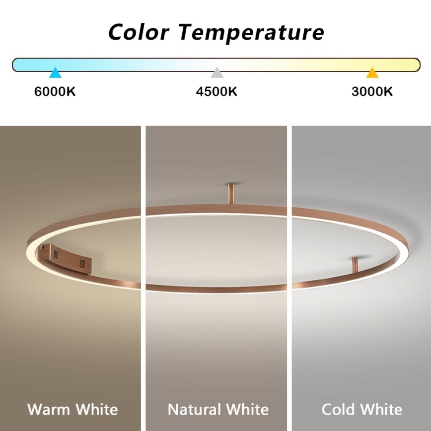 Immax NEO 07325-120C - LED griestu gaismeklis FINO ar regulējamu spilgtumu LED/72W/230V 120 cm Tuya rožu zelta krāsā + tālvadības pults