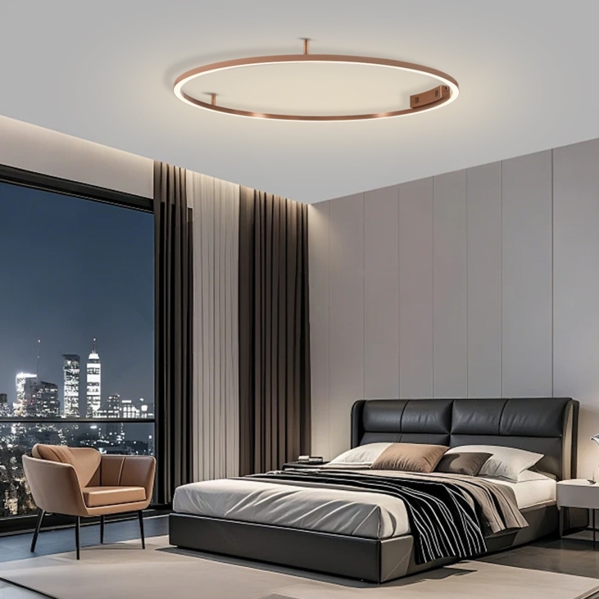 Immax NEO 07325-120C - LED griestu gaismeklis FINO ar regulējamu spilgtumu LED/72W/230V 120 cm Tuya rožu zelta krāsā + tālvadības pults