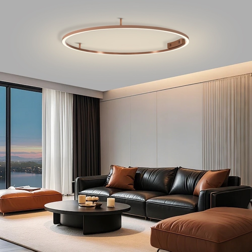 Immax NEO 07325-120C - LED griestu gaismeklis FINO ar regulējamu spilgtumu LED/72W/230V 120 cm Tuya rožu zelta krāsā + tālvadības pults