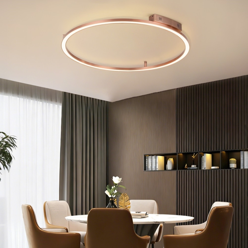 Immax NEO 07325-120C - LED griestu gaismeklis FINO ar regulējamu spilgtumu LED/72W/230V 120 cm Tuya rožu zelta krāsā + tālvadības pults